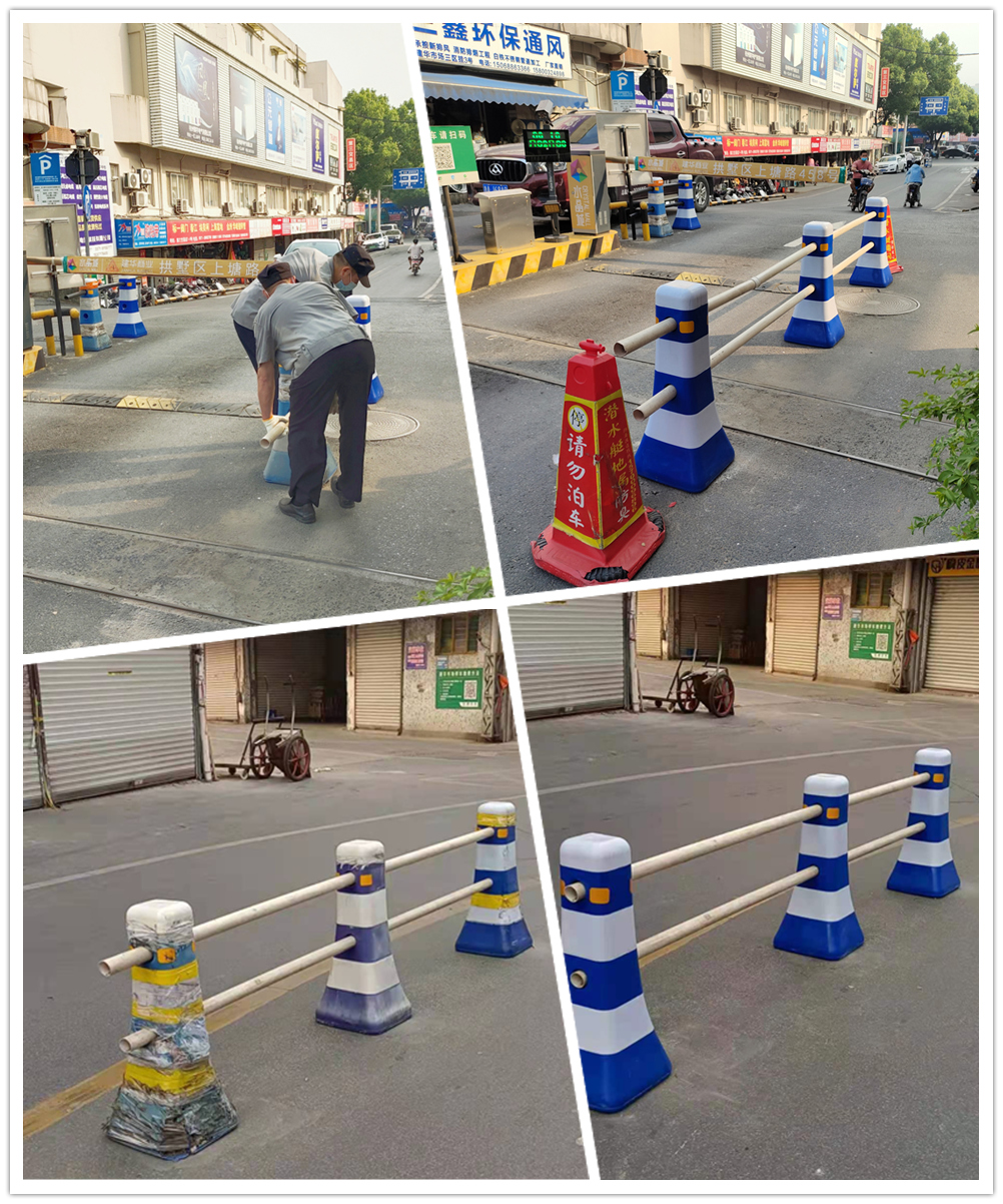 彩名堂市场更换隔离墩