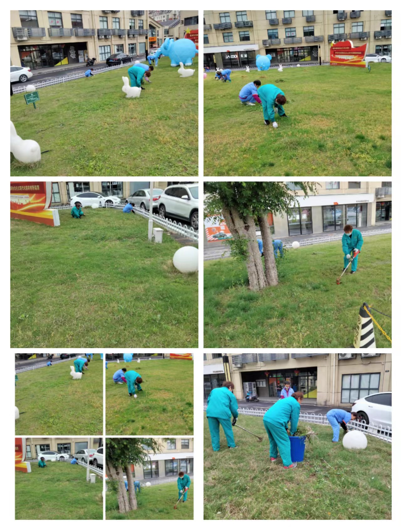 庐阳彩名堂文创园开展绿化养护工作